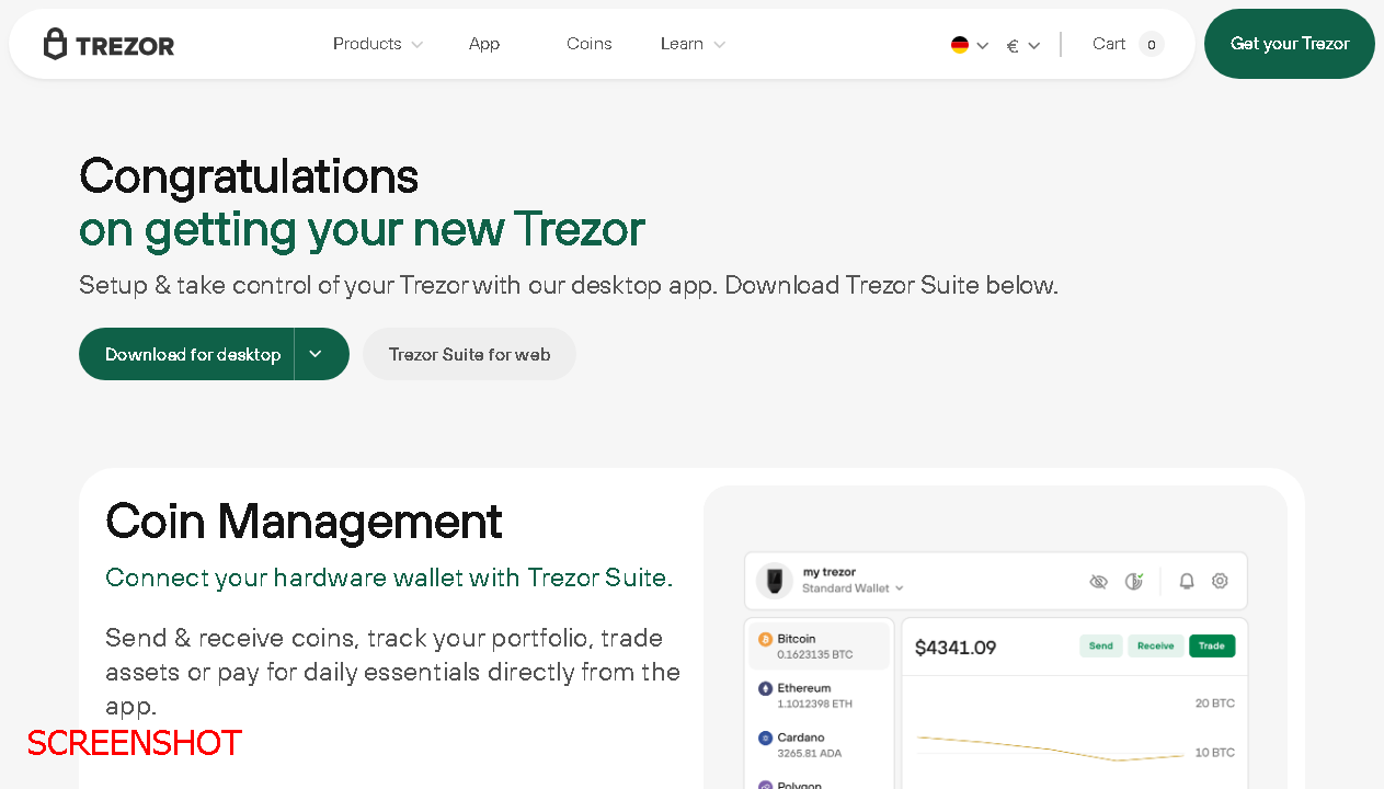 screenshot https://trezor.io/start