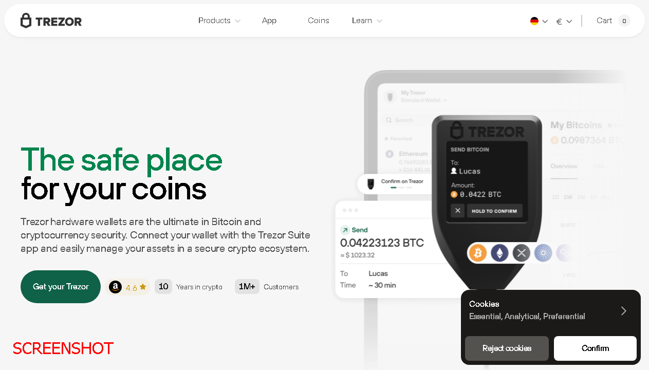 screenshot https://trezor.io/