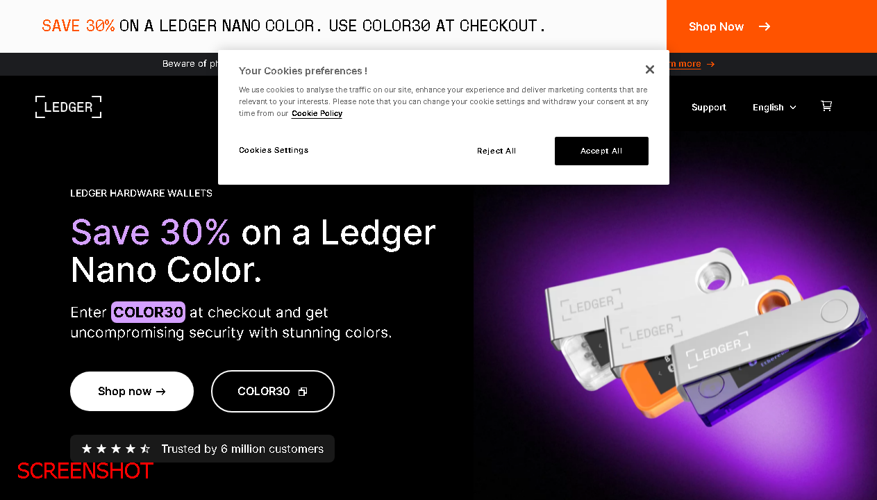 screenshot https://www.ledger.com/