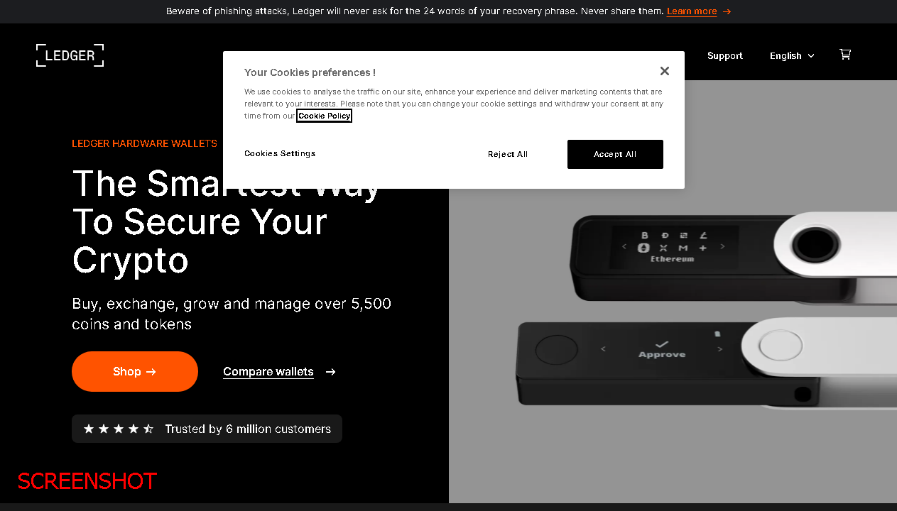 screenshot https://www.ledger.com/nano-s-plus
