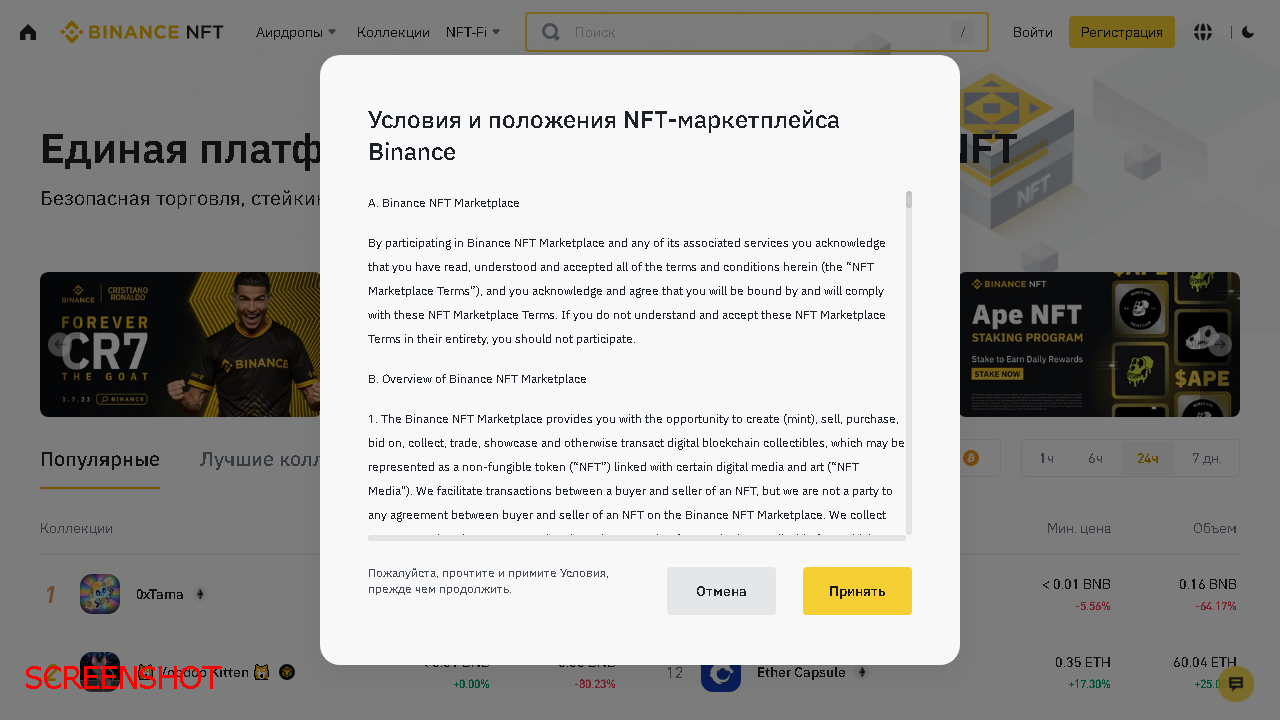 screenshot https://www.binance.com/ru/nft