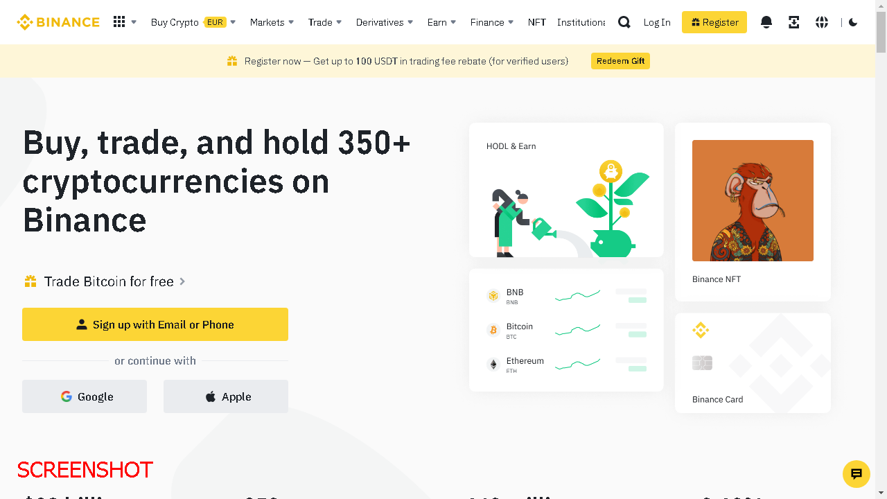 screenshot https://www.binance.com/