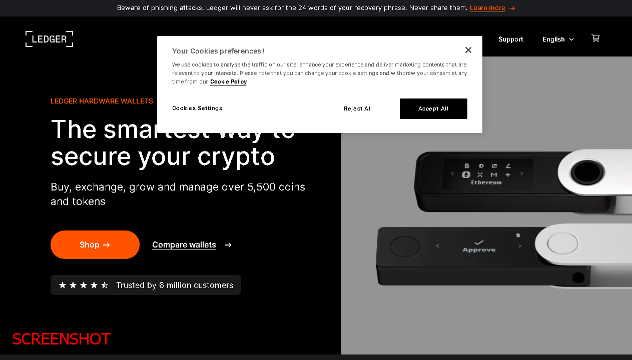 screenshot https://www.ledger.com