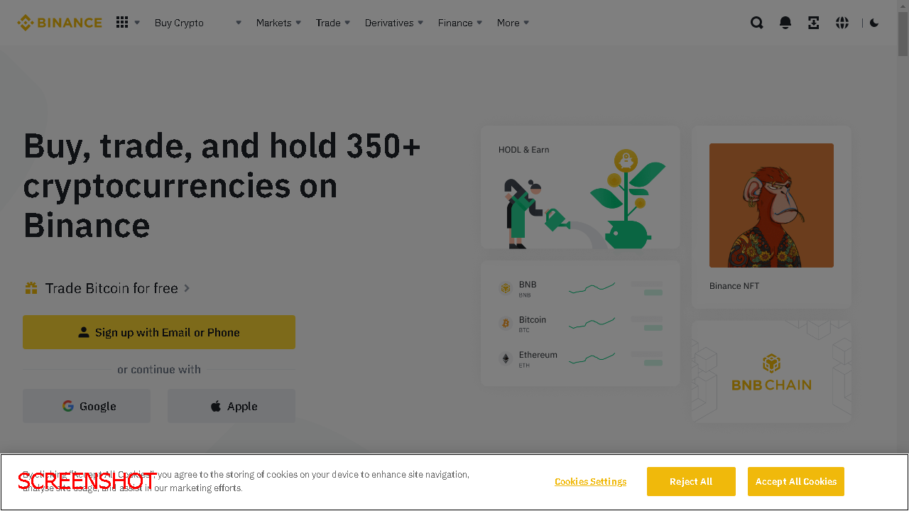 screenshot https://www.binance.com