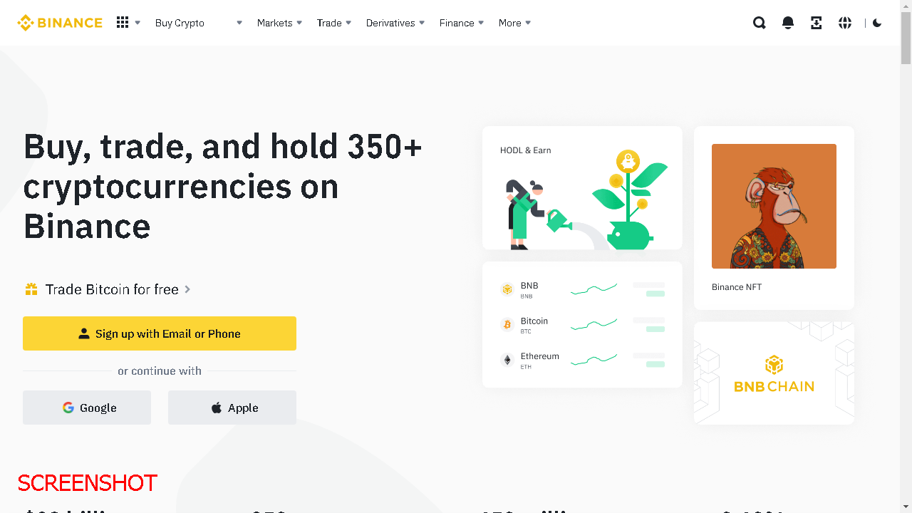 screenshot https://www.binance.com