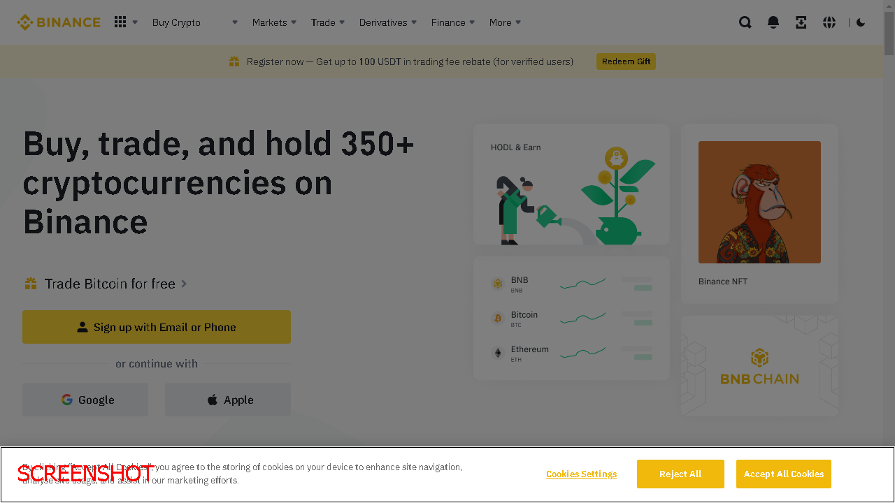 screenshot https://www.binance.com
