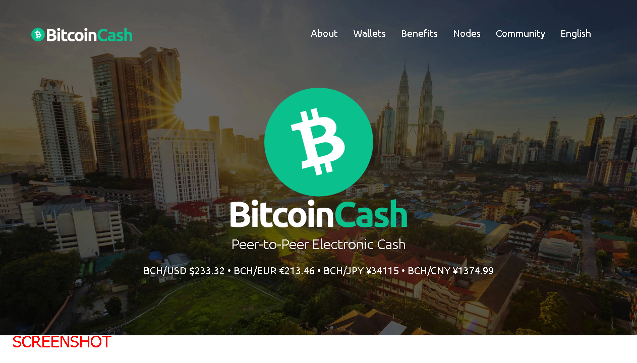 screenshot https://www.bitcoincash.org
