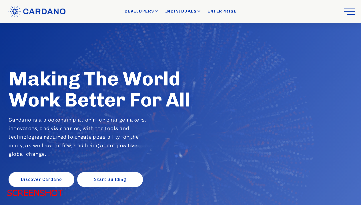 screenshot https://www.cardano.org