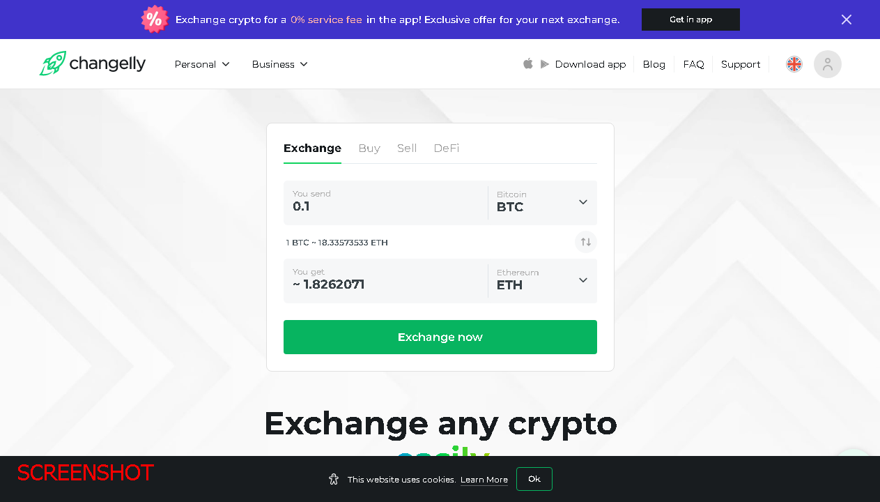 screenshot https://www.changelly.com