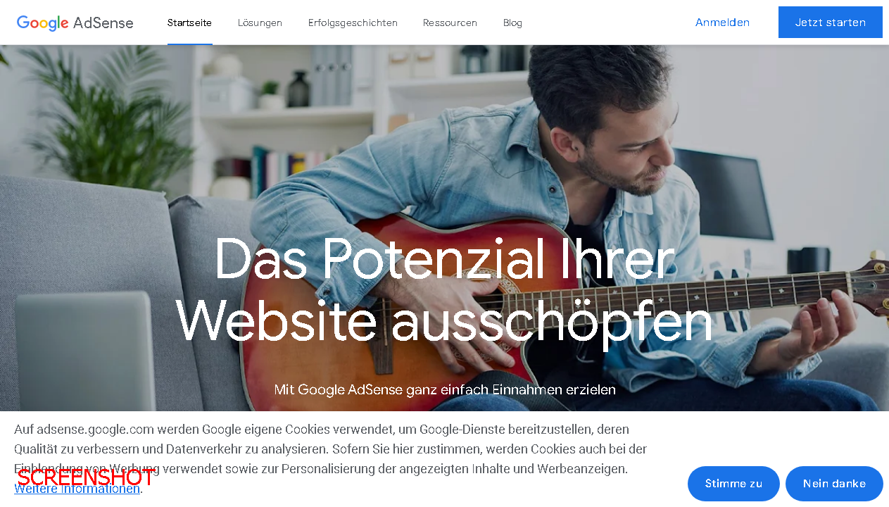 screenshot https://www.google.com/adsense/start/